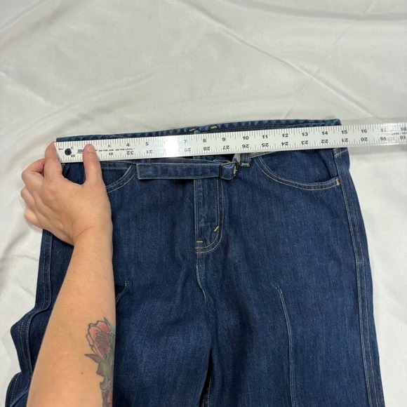 Levi's Jeans No Waistband Flare Leg Attached Denim Belt Dark Wash Womens 28" - Picture 6 of 10